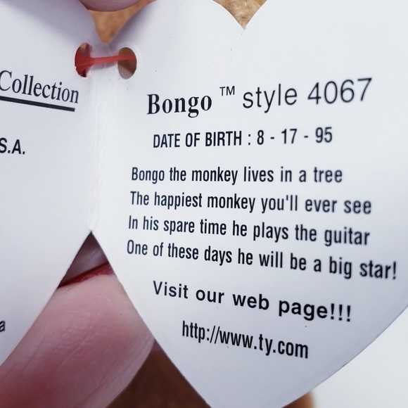 Vintage - "Bongo" Original Ty Beanie Babies Collection 4067 - Picture 6 of 6